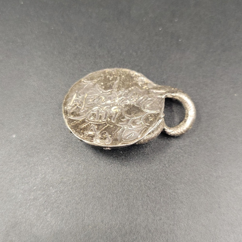Marshall Fine Silver .999 Bird Nest Pendant Artisan 13g 1.25" Brutalist - Picture 3 of 6